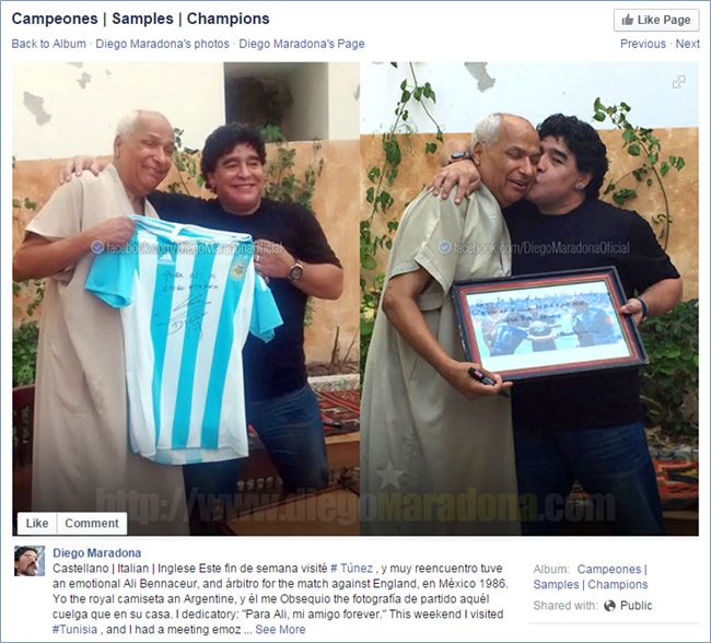 (Forrás: Diego Maradona Facebook)