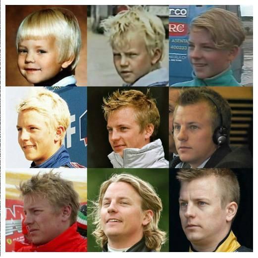 Räikkönen arcai és frizurái az évek során