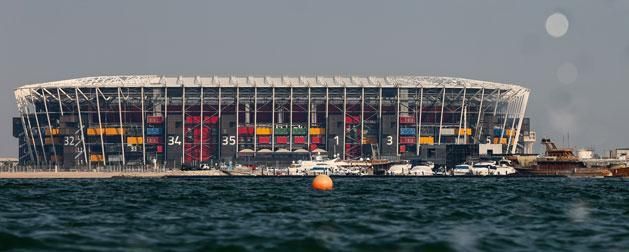 The Ras Abu Aboud Stadium has been assembled from ship-like elements, and it is the first sports arena in the world to be completely dismantled after the sporting event is over (Photo: Getty Images)