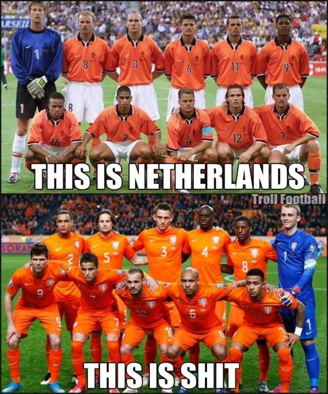 A holland válogatott akkor, a holland válogatott most (Forrás: Troll Football)