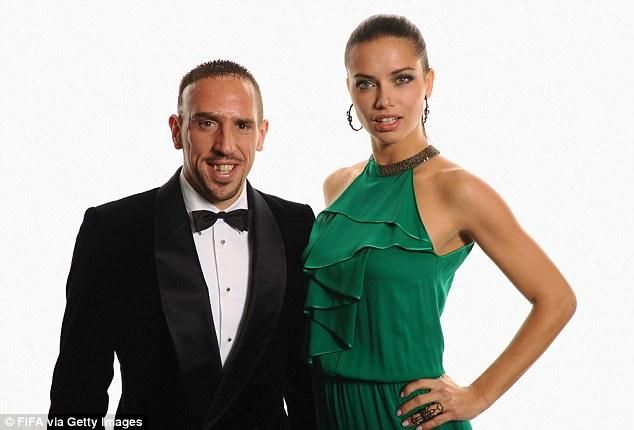 Franck Ribéry és Adriana Lima (forrás: Daily Mail)