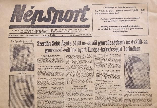 Az 1954. szeptember 2-i Népsport címoldalán írt az Eb-sikeréről