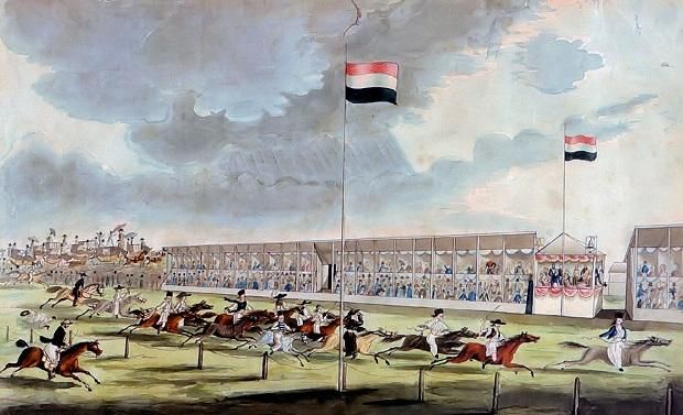 Az első pesti lóverseny 1827-ben (Forrás: Wikipédia)