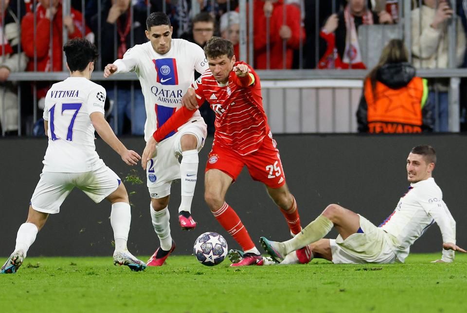 Az elnyűhetetlen Thomas Müller (25) a Bayern kulcsembere lehet a Manchester City elleni csatában (FOTÓ: IMAGO IMAGES)