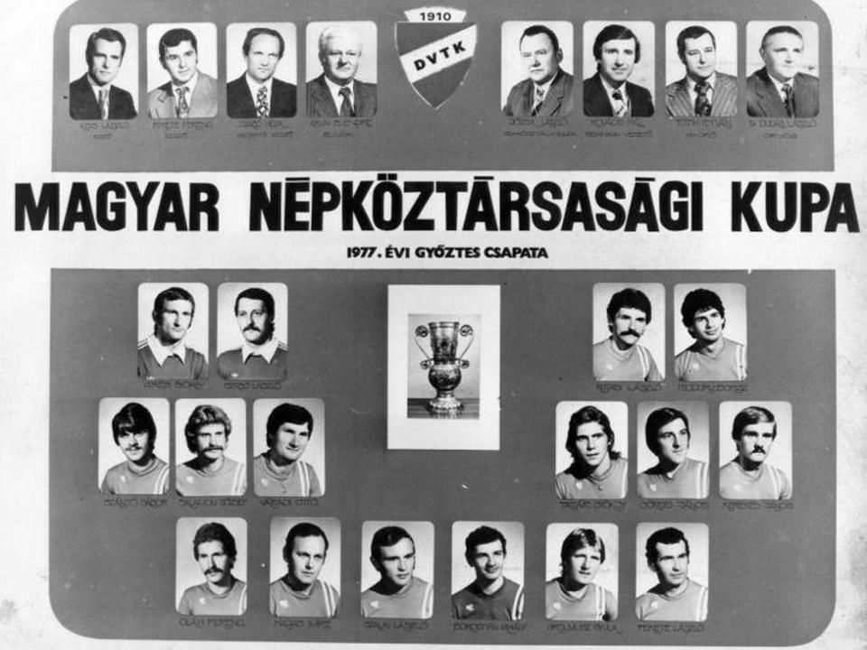 Az első borsodi kupagyőztes – a DVTK 1976–1977-es csapata (Fotó: dvtk.eu)