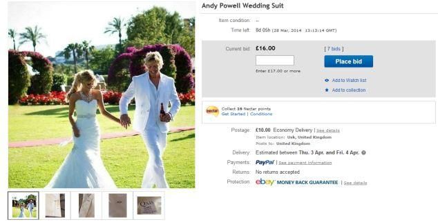 Ott van kint az interneten az esküvői cucc... (forrás: Daily Mail)