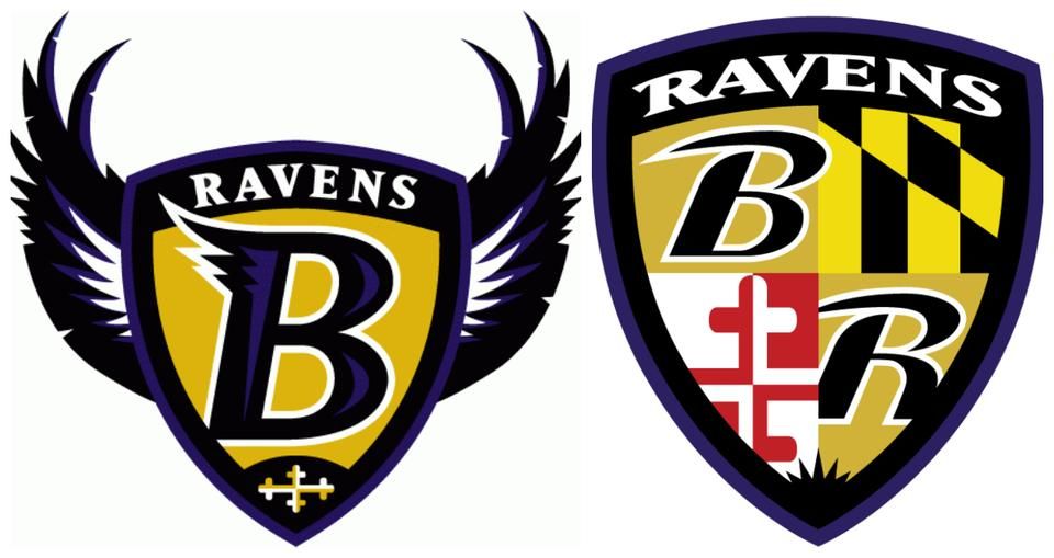 A Ravens első emblémája és egy ma is használt alternatív megoldás