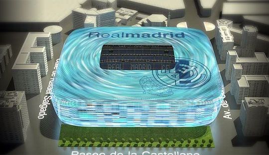 Ilyen most (felül) és ilyen lehet Pérez elképzelései  szerint a Real stadionja (Illusztráció: marca.com)