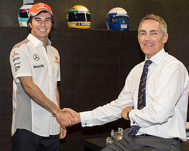 Sergio Pérez és új főnöke, Martin Whitmarsh (Fotó: McLaren)