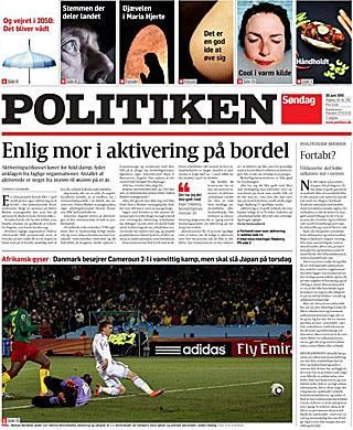 A dán Politiken címlapján az egyenlítő gól