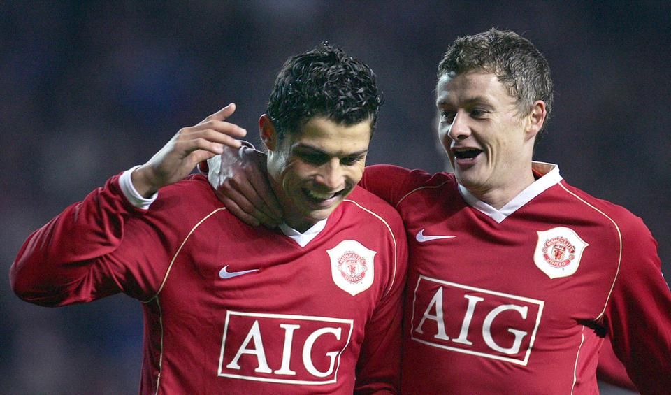 Solskjaer és C. Ronaldo 2006-ban csapattársak voltak az MU-ban (Fotó: AFP)