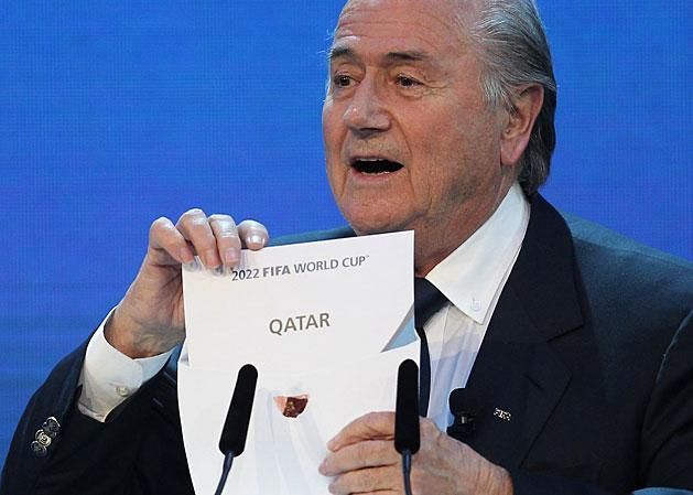 2010. december 2.: Sepp Blatter akkori FIFA-elnök bejelenti a szavazás végeredményét (Fotó: AFP)
