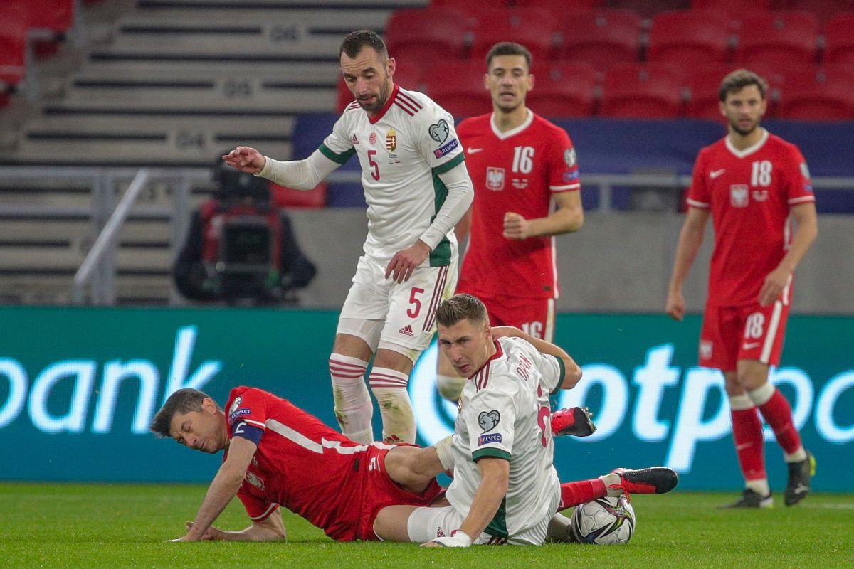 Fiola Attila tanárian fogta az első félidőben Robert Lewandowskit (Fotó: Török Attila)