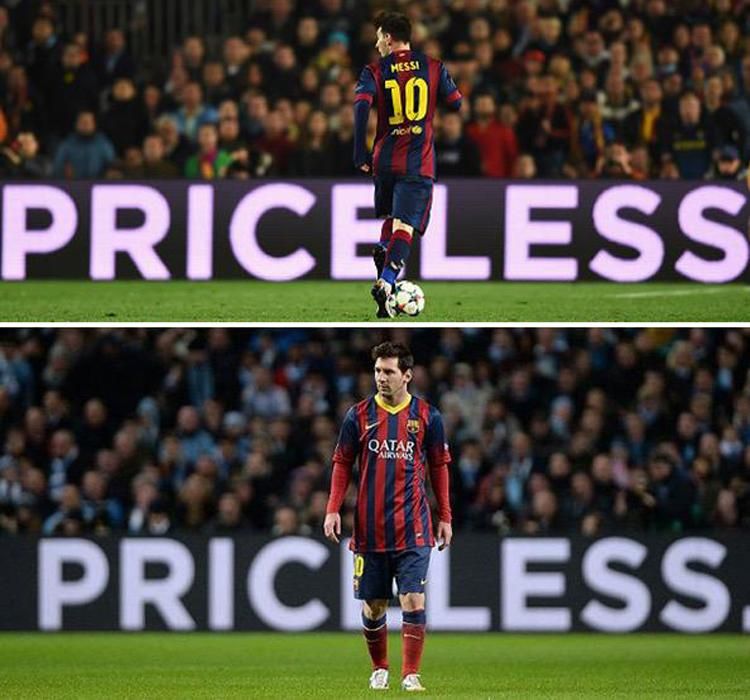 Messi és a tökéletes időzítés – megfizethetetlen (Fotó: Twitter)