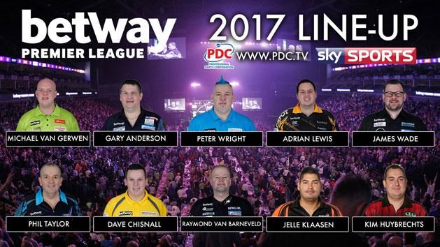 A 2017-es darts Premier League mezőnye