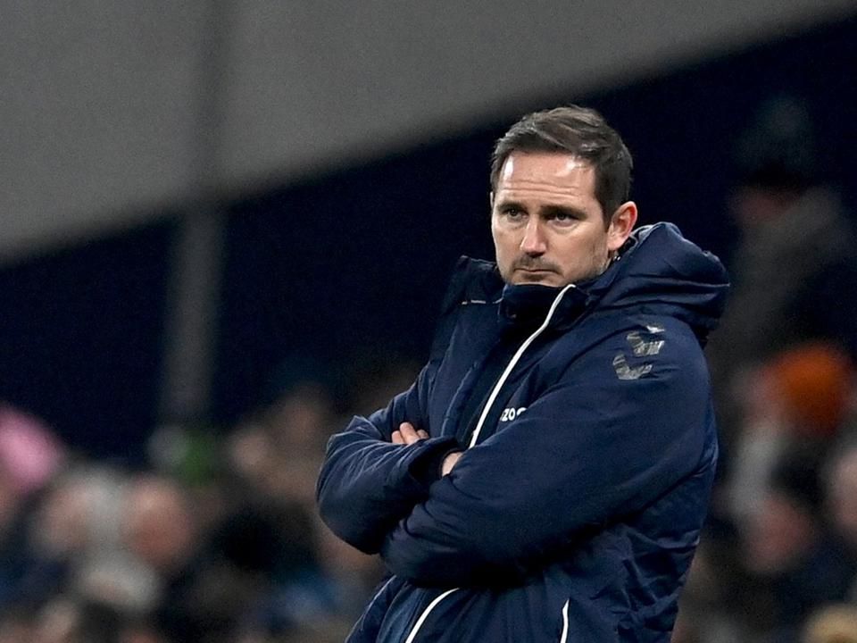 Frank Lampard edzői karrierjében újabb törést jelenthet, ha nem tudja benn tartani az Evertont – erre jelen állás szerint nagy esély van (Fotó: AFP)