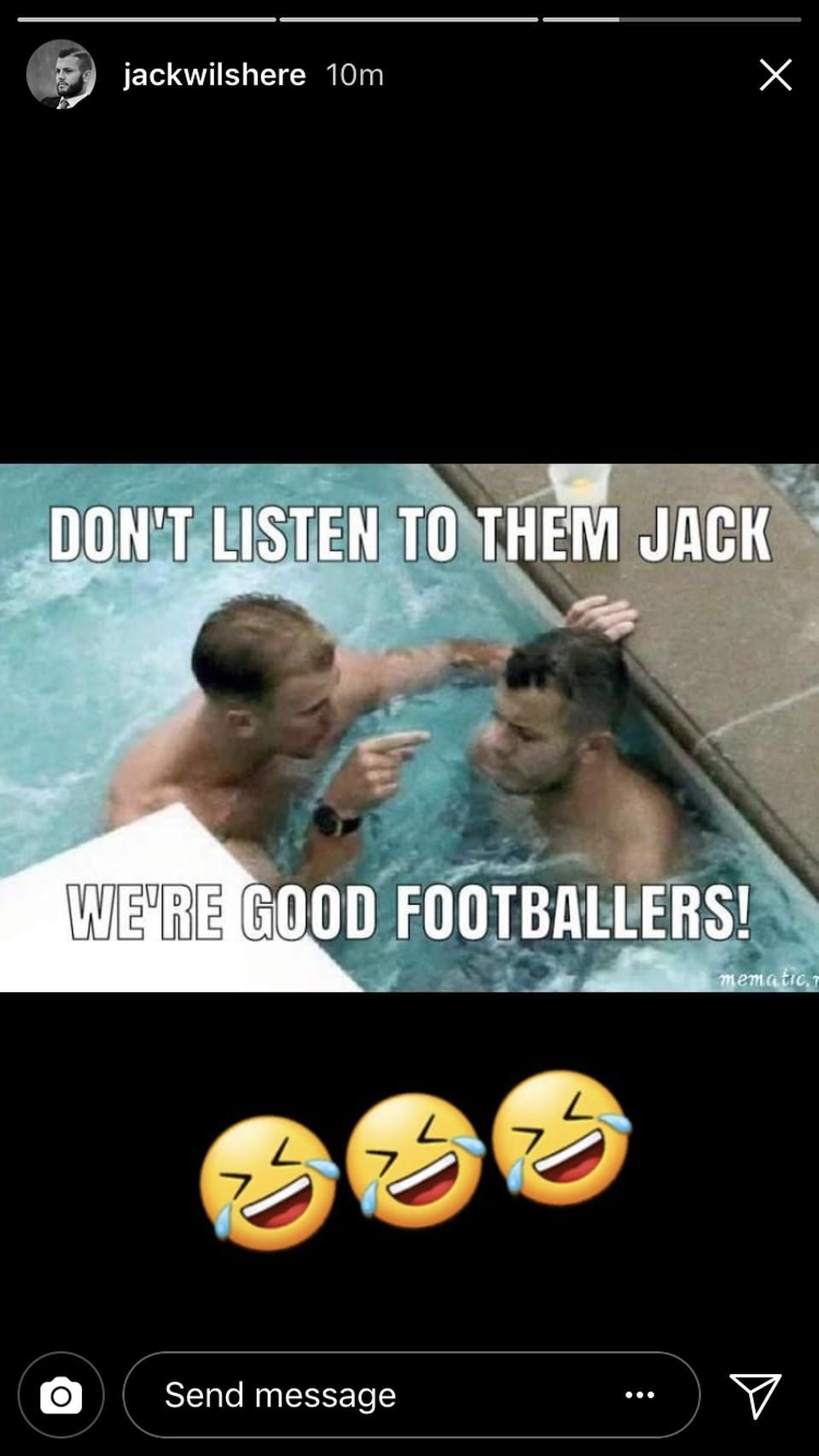 „Ne hallgass rájuk, Jack, jó futballisták vagyunk!” (Fotó: instagram.com/jackwilshere)
