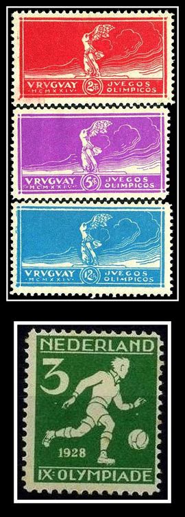 Az 1924-es uruguayi és az 1928-as holland bélyeg