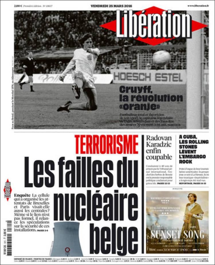 A szintén francia Libération első oldala