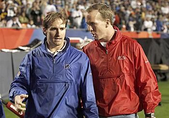 Brees (balra) és Manning a 2010-es Super Bowlon 
játszotta legemlékezetesebb meccsét