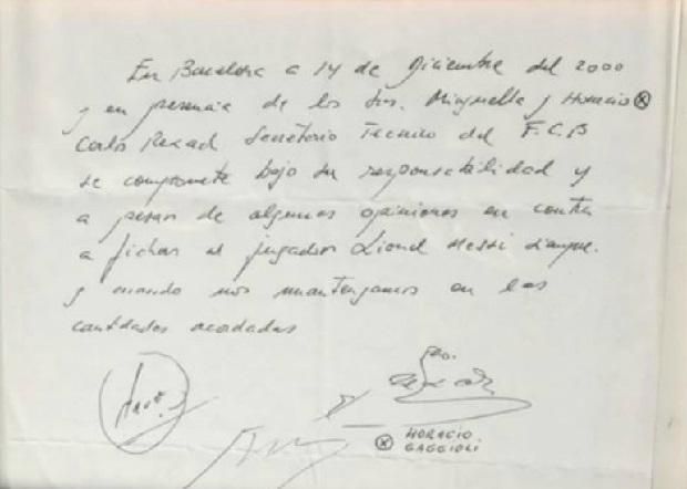 Carles Rexach szalvétára írt „szerződése”