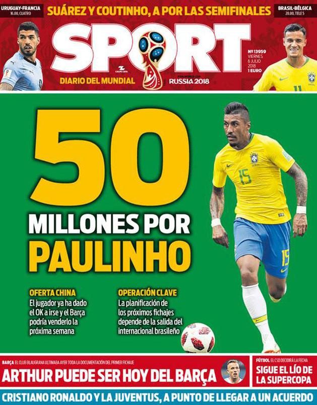 A katalán Sport pénteki címlapja