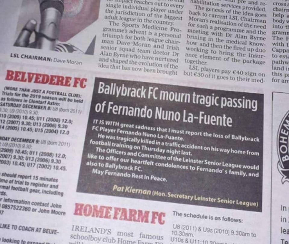 Sorra kerültek az újságokba a gyászjelentések az elhunyt spanyolról, aki köszöni, jól van (Fotó: thejournal.ie)
