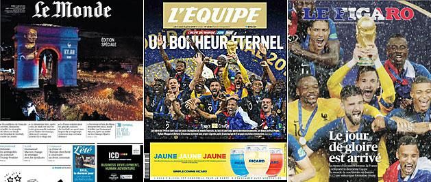 Francia címlapok a döntő másnapján