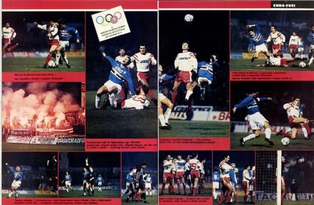 Képes Sport, 1991: a BEK-nyolcaddöntő első meccsén Kispest-Honvéd–Sampdoria 2–1