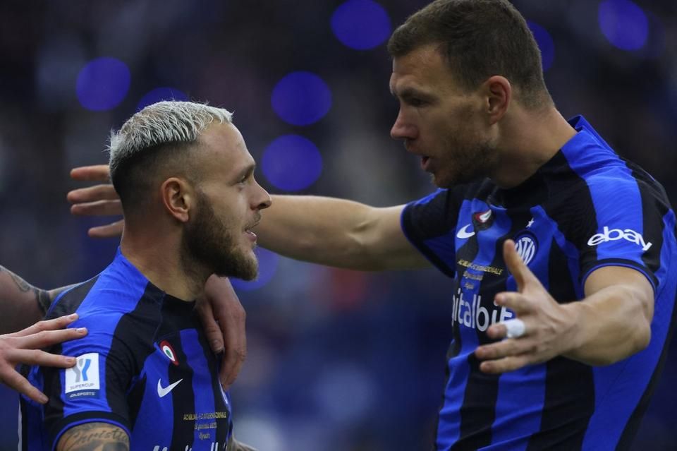 Dimarco (balra) és Dzeko (jobbra) góljaival korán kétgólos előnyt harcolt ki az Inter (Fotó: AFP)