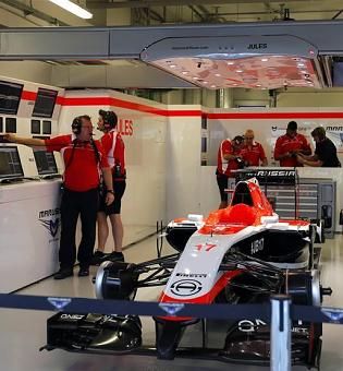 Bianchi autója érintetlen a Marussia-garázsban