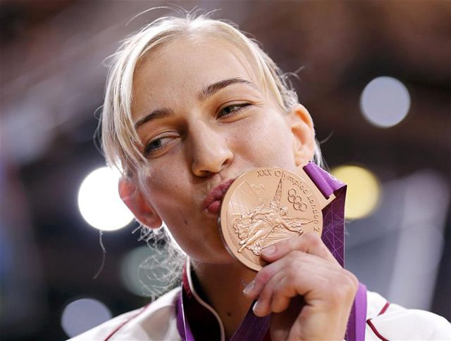 A londoni olimpia első magyar érmese, Csernoviczki Éva (Fotó: Reuters)