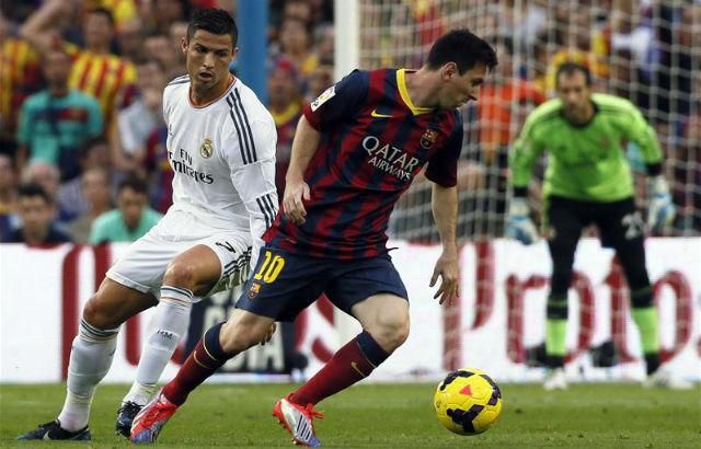 Cristiano Ronaldo és Messi legutóbbi csatáját a Barcelona klasszisa nyerte, bár gólt egyikük sem szerzett (Fotó: Action Images)