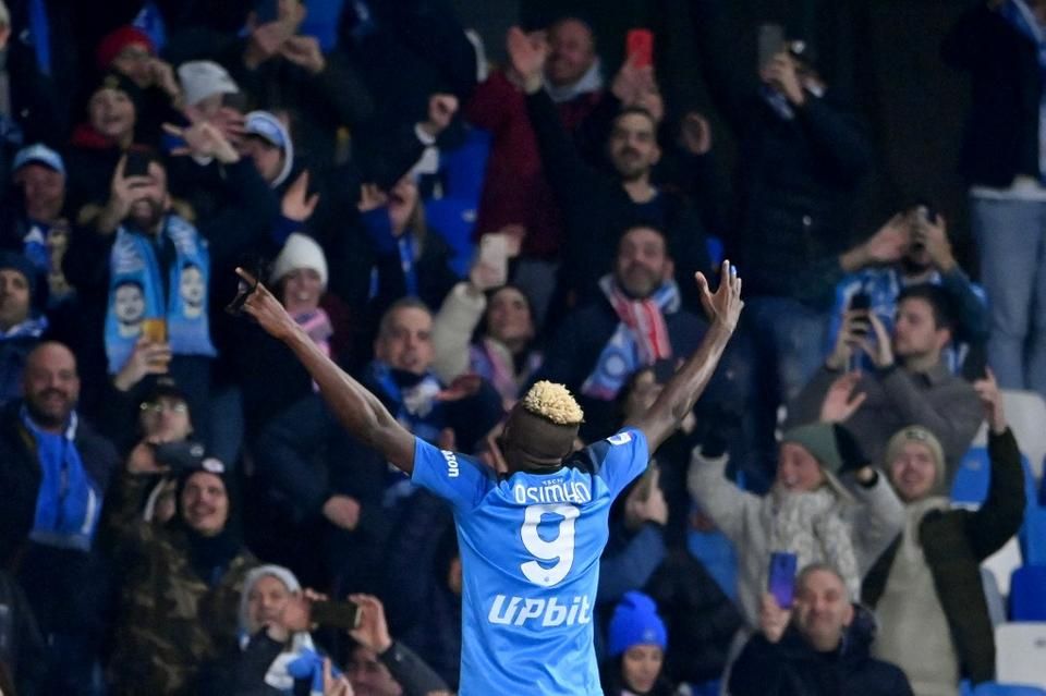 Osimhen újabb két góljával növelte előnyét a góllövőlista élén (Fotó: AFP)