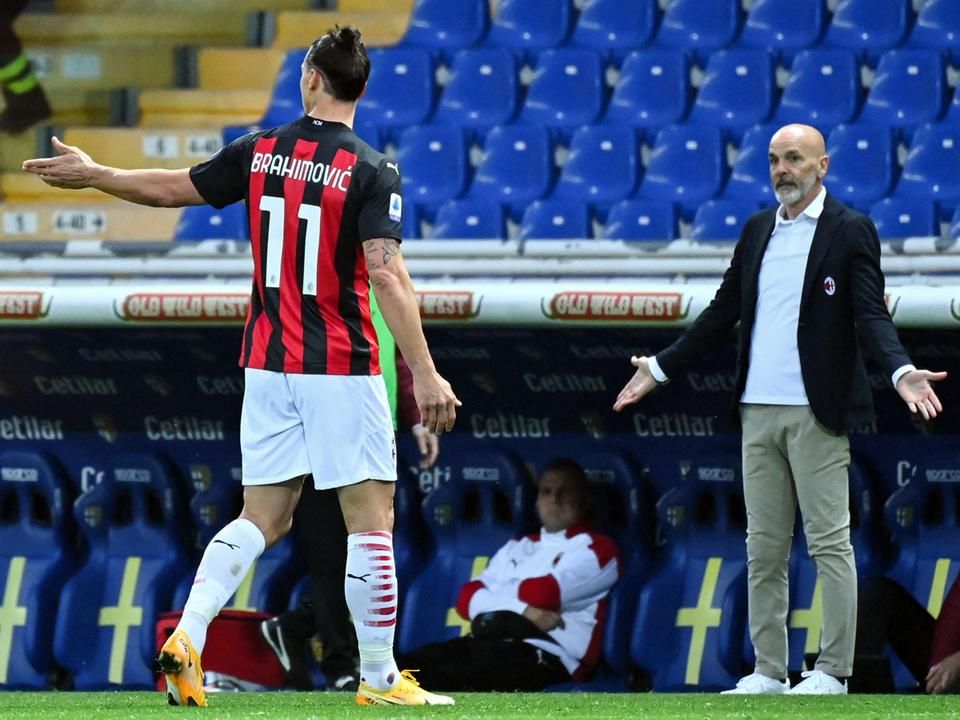 Sem Ibra, sem Pioli nem érti, miért villant a piros lap (Fotó: AFP)