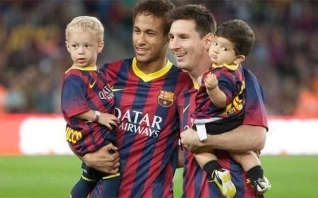 David Lucca de Silva, Neymar, Lionel Messi és Thiago Messi (forrás: sport.es)