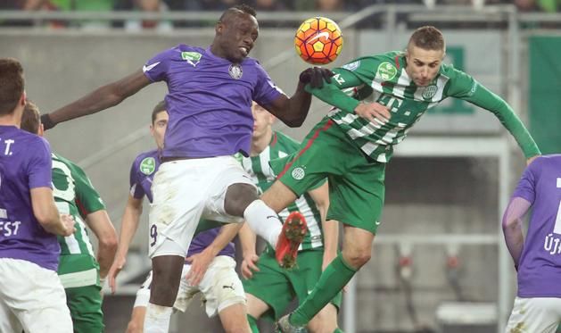 A lilák csatára, Mbaye Diagne két gólt is fejelt ősszel a Ferencváros ellen (Fotó: Hegedüs Gábor)