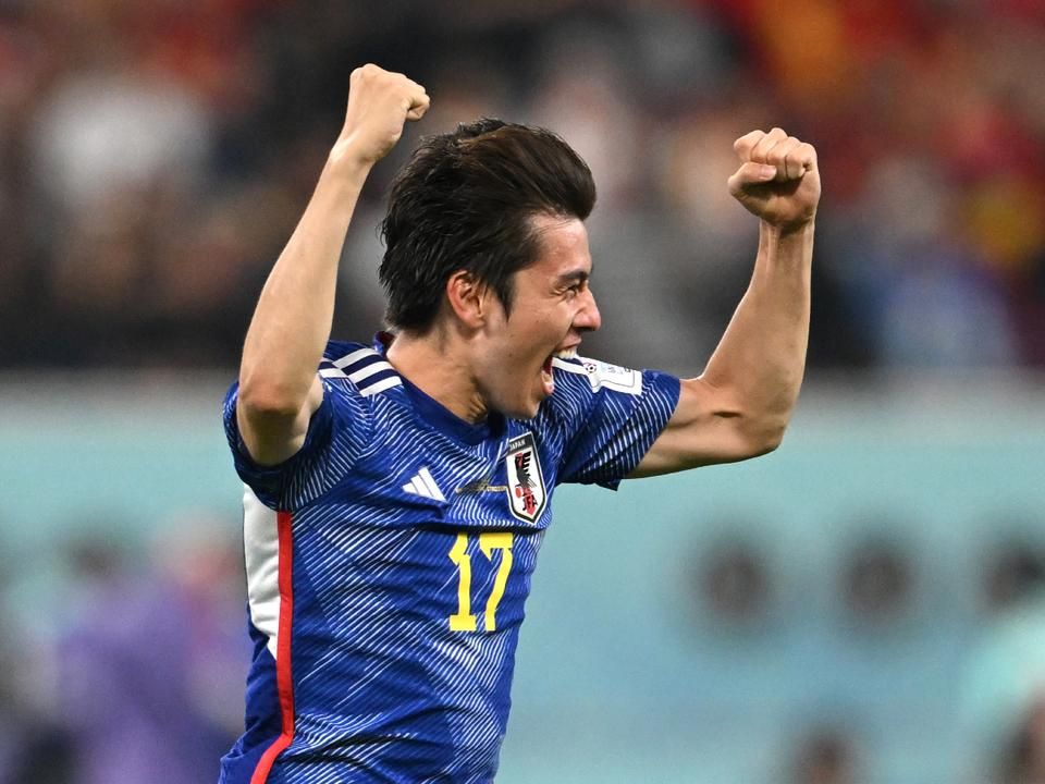 Tanaka öröme – érvényes góllal nyert Japán (Fotó: Getty Images)