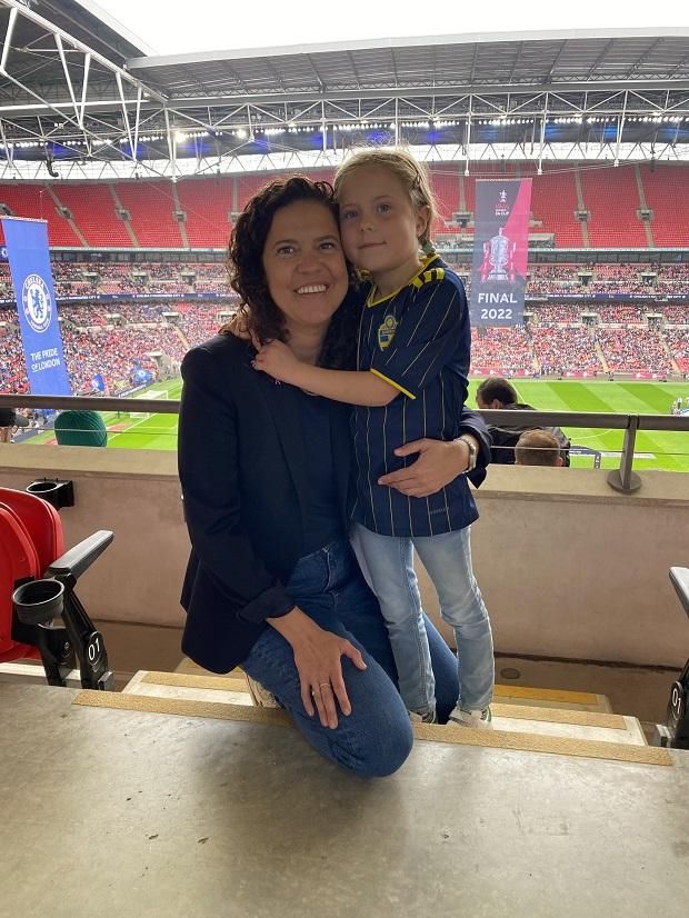 Kislányával a női FA-kupa-döntőn