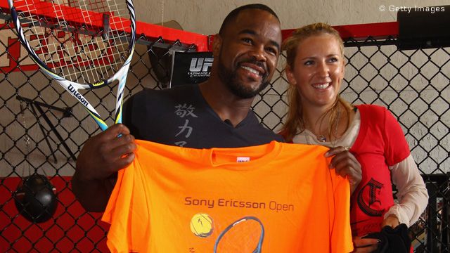 Viktorija Azarenka és Rashad Evans (Fotók: wtatennis.com)