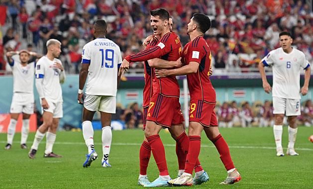 A spanyol válogatott kiütéses győzelmet aratott Costa Rica ellen, de Marokkóval vélhetően nehezebb dolga lesz (Fotó: Reuters)