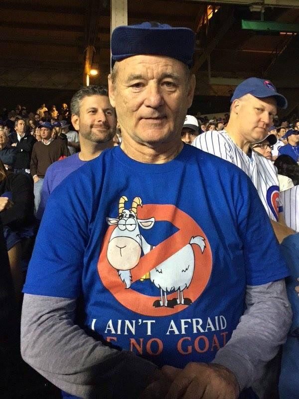 Bill Murray, a Cubs egyik legnagyobb drukkere a Szellemirtókkal együtt utálja Billyt (Fotó: Twitter)