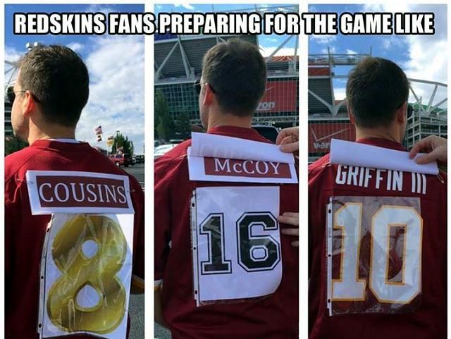 A Redskins szurkolója minden lehetőségre felkészült (Fotó: NFL Memes)