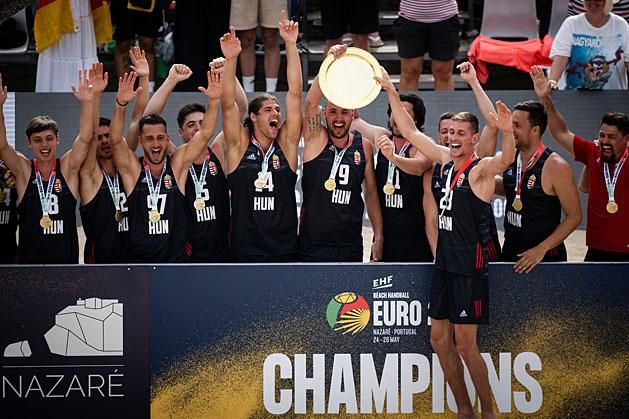 A magyar strandkézilabda-válogatott május végén megnyerte a portugáliai Európa-bajnokságot (Fotó: MKSZ)