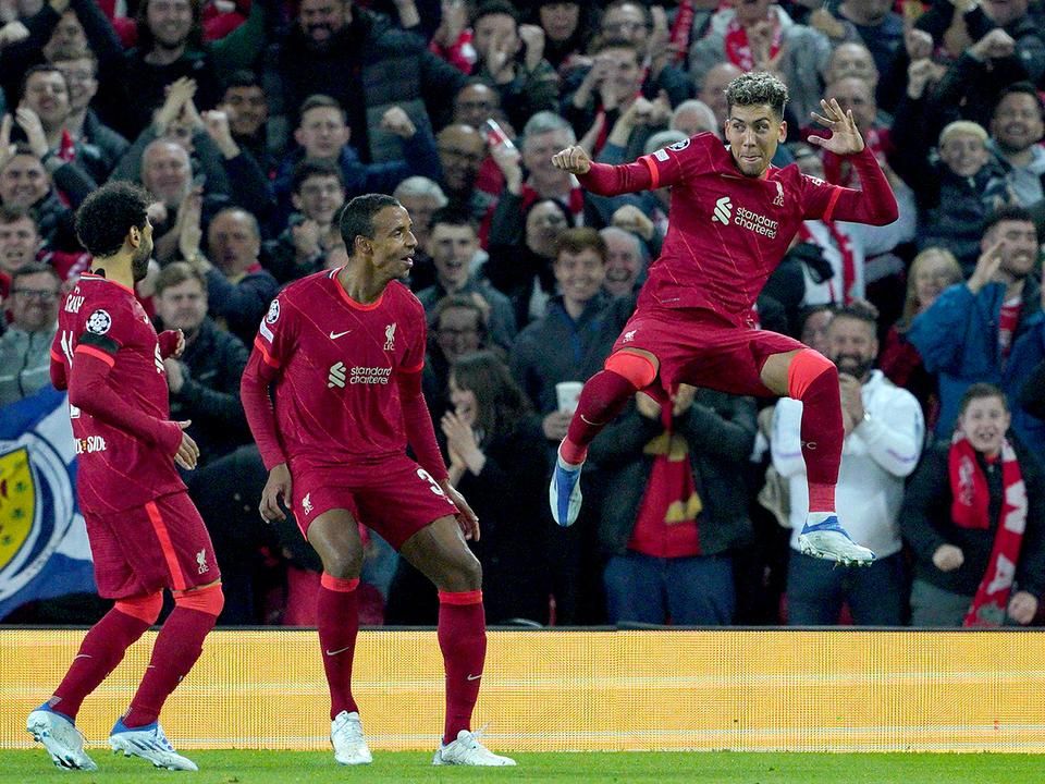 Roberto Firmino (jobbra) megszerezte a 20. BL-gólját a Liverpool színeiben (Fotó: Getty Images)