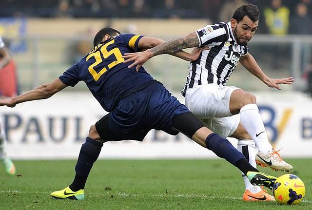 Carlos Tévez két gólja ellenére sem tudott nyerni a Juventus (Fotó: Reuters)