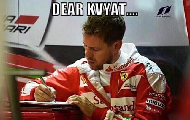 Kedves Kvjat… (Fotó: F1 Trolling Facebook)