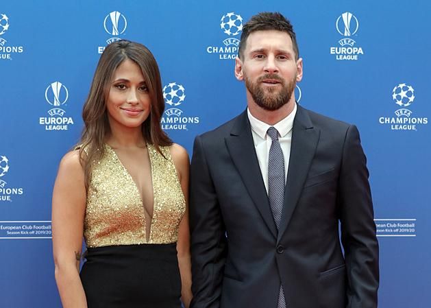 Messi és felesége, Antonella (Fotó: AFP)