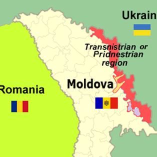 Transznisztria – pirossal, Moldova és Ukrajna határán 
(Forrás: wikipedia)