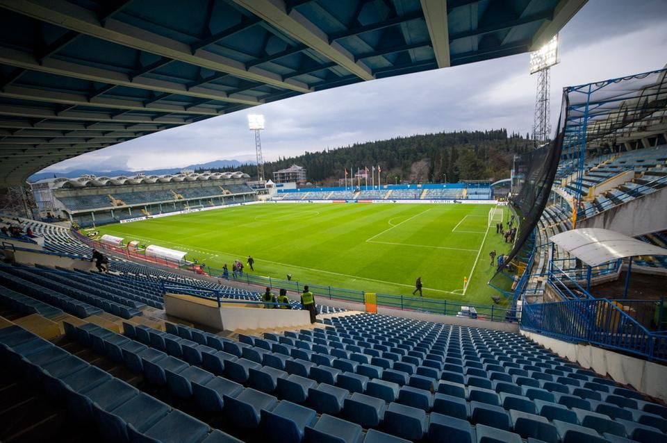 A podgoricai stadion (Fotó: AFP)